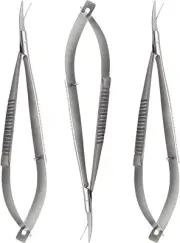 Castroviejo Scissors 5.5" Inches CURVED Set of 3 Micro Thread Cutting Embroidery