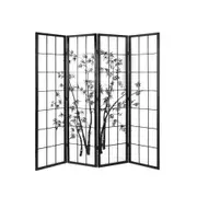 Artiss Room Divider Screen Privacy Dividers Pine Wood Stand Black White 4 Panel