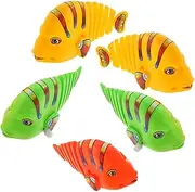 CLISPEED 5pcs Swinging Fish for Bathtub Wind Up Cartoon Fish Funny Party Engaging Sensory Development Bright Colors Design Random Color
