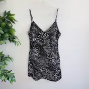 Nasty Gal Women's Size 8 Short Sleeveless Dress Black White Pattern NEW