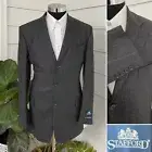 Stafford Mens Three Button Blazer Tweed Lambswool Sport Coat Jacket Size 40L