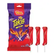 Takis Lollipop with Chili Pepper Powder 3 Pack