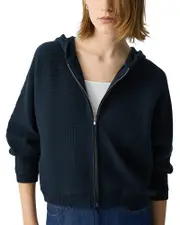 Theory Zip-Up Hoodie in Rounded Cotton Blend
