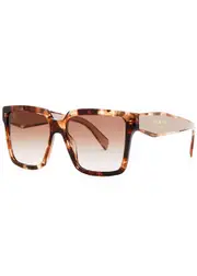 Prada - Oversized Square-frame Sunglasses Designer-engraved Lenses, Designer-stamped Temples, Striped Insert at Arms, 100% UV Protection - Brown One Size