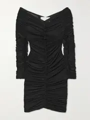 [AZ FACTORY] AZ FACTORY - + Ester Manas Ruched Stretch-mesh Mini Dress - Black - FR 44 FR 44 Black