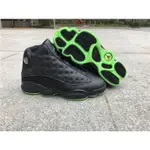 便宜 READYSTOCK NK AIR JORDAN 13 黑色高空/綠色籃球鞋 414571-030