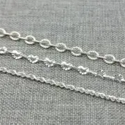925 Sterling Silver Twist Tapped Cable Chains Hammered Heart Unfinished Chain