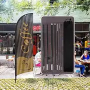 QSUM Coffee Feather Flag, 8FT Advertising Swooper Flag With Pole Kit, Ground Spike, Signs for Businesses and Storefronts