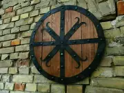 Medieval Wooden Shield Battle Ready Shield for Wall decoration 24'' LARP