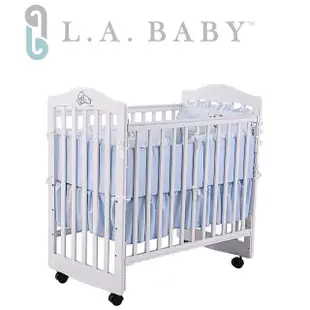 【美國 L.A. Baby】蒙特維爾美夢熊小床嬰兒床/實木/原木床(白色 適用小家庭)