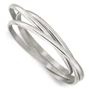 Stainless Steel Chisel Polished 3 Piece Set Of Intertwined Bangles