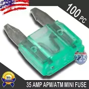 100 Pack 35A Mini Blade Style Fuses APM/ATM 32V Short Circuit Protection Fuse US