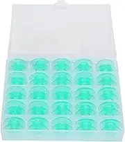 Respicefinem 25pcs Multifunctional Plastic Green Embroidery Bobbins with Storage Box Ideal for Sewing Quilting Suitable for Beginners and Professional Sewing