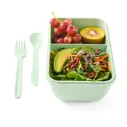 Green Wheat Straw Lunch Box with Cutlery