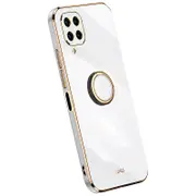 For Samsung Galaxy M32 (Global Version) 4G Precise Lens Cutout Scratch Resistant Phone Case with Gol