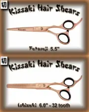 Kissaki 5.5" Hair Cutting Scissors & 32 tooth Thinning Shears Rose Gold Combo