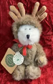 Boyds Bears ANSEL 91271 Plush 6” Reindeer Red Bow 1996 Christmas NEW Tags