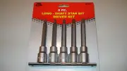 5 PC 1/2 IN DRIVE TORX SOCKET SET LONG SHAFT 4 1/2" LONG CTA NO. 8500