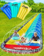 JAMBO Triple Lane Slip Splash and Slide (Water Soaker, 20' Foot)