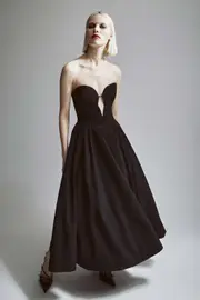 opal volume midi dress in black