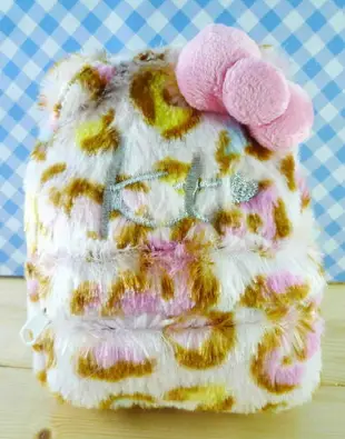 【震撼精品百貨】Hello Kitty 凱蒂貓 化妝包/筆袋-手提背包-豹紋 震撼日式精品百貨