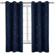 Kids Blackout Curtains for Boys Bedroom, Star Curtains Thermal Insulated Grom...