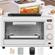 18L Electric Mini Oven, 960W Electric Countertop Cooker with Non-Stick Baking Tray, Grill Rack and Gloves, 100-230° Adjustable Temperature and 60min Timer, Mini Oven for Roasting, Baking, Grilling