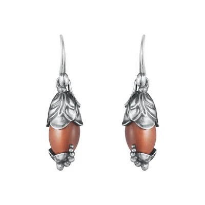 Georg Jensen. Sterling Silver Earrings with Red Jaspis - Heritage 2024 - Limited