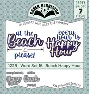 Karen Burniston Word Set 16 - Beach Happy Hour Die