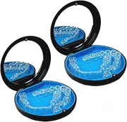Maoerdental 2 Pack Aligner Case with Mirror,Convenient Retainer Case for Invisalign Aligners, Night Guards, and Mouth Guards (2PCS Black Outside Blue Silicone)