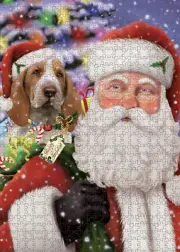 Christmas Bracco Italiano Dog Photo Jigsaw Interlocking 200 Pcs. Puzzle