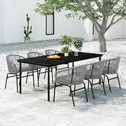 Generic 7 Piece Garden Dining Set Grey,3099237
