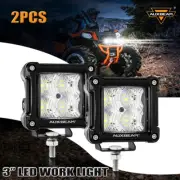 AUXBEAM 2x 3" Car LED Work Light Bar Flood White Light Off-road Pod Driving Lamp