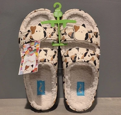 NWT Crocs Original Squishmallow Slides Sandals White M7/W9 Cozy Comfort