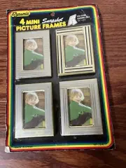 Vintage Dynamic 4 Mini Snapshot Picture Frames. With Easel And Hanging Hole.