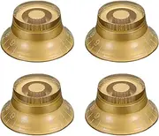 uxcell 4PCS Guitar Top Hat Bell Knobs, Volume Tone Control Knobs for Electric Guitar Bass, Gold