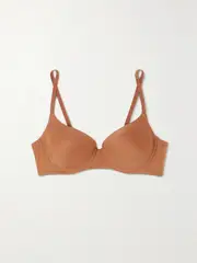 [NUBIAN SKIN] NUBIAN SKIN - Naked Stretch-tulle Underwired T-shirt Bra - Tan - 36C 36 C Brown