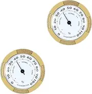Ipetboom 2pcs Humidor Travel Humidor Humidity Meter Monitor Mechanical Humidor Terrariums Room Thermometer Humidifier Portable Temp Ashtray Case Analog Hygrometer Glass Surface