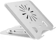 Laptop Cooler Stand, Aluminum Alloy Elevatable Foldable Portable Laptop Cooler Cooling Pad with USB Base Fan for Laptops and Tablets Up to 17in