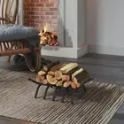Metal Firewood Rack Organizer Ornament for Backyard Outdoor Sports Firepit