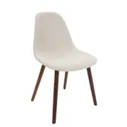 SKDL Replica Eames DSW Hal Inspired Chair Textured Ivory & Walnut