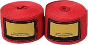 Fabater 2 Pack Cotton Boxing Hand Wraps Ideal for Thai Boxing (Red)