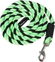 RNXRZANK Horse Rope Longe Line for Horses for Cattle with Snap Hooks Quickly Halter Attachment, Green and Black