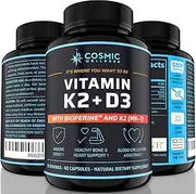 k2 d3 Vitamin Supplement 5000 iu - for Healthier Bones, Blood, Heart, and Better Immunity | Enhanced Calcium Absorption with BioPerine - 100% Natural and Allergen-Free - Vitamin d3 k2 mk7 5000 iu