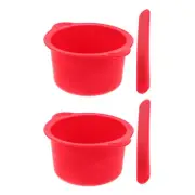 2 Sets Wax Melting Bowl with Stick Waxing Silicone for Hair Removal
