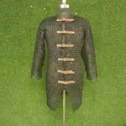Medieval chainmail shirt,Flat Ring Riveted With Solid rings chain mail Hauberk