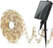 LOGUIDE Outdoor Solar LED Strip Lights,2022 Upgrade Cuttable Rope Lights -8 Modes 180 LED,Solar Powered Flexible Waterproof String Lights Warm White- Garden/Home/Patio/Courtyard
