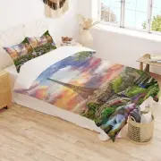 3D Tower Peacock A3027 Bed Pillowcases Quilt Duvet Cover Set Queen King Amy 23