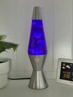 New dynamic Lava Lamp 37CM Silver Base / Blue Wax and Purple Liquid For Party