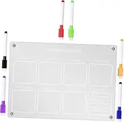 Tofficu 1Set Magnetic Fridge Calendar Large Acrylic Memo Board with Dry Erase Markers Weekly Planning Board for Easy Organization and Reminders for Home and Office Use